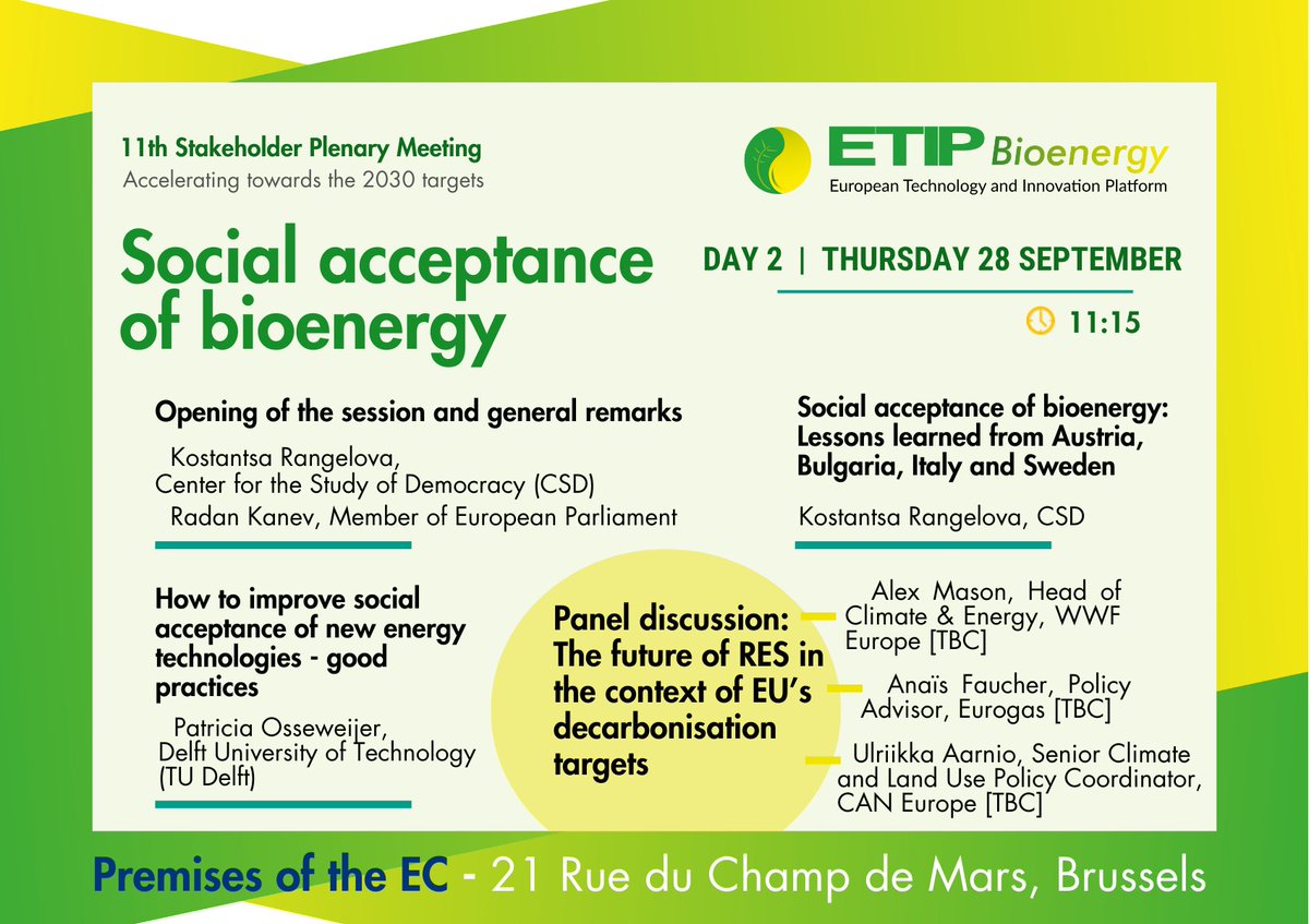 🟢 #SPM11 -6 days 
Scroll the program session by session 
#policy, #research #innovation, #technology, #industry #social #acceptance in #bioenergy &amp; #renewablefuels
.  
Limited spots left! GET REGISTERED  ⇨shorturl.at/cKNY2 
Full programme online ⇨ shorturl.at/KQS17