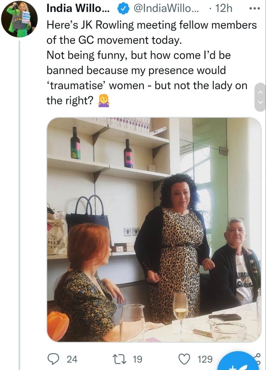 CritterGender's tweet photo. Regular reminder that @IndiaWilloughby is a hateful bigot who only cares about herself and others just like her (i.e. Donald Trump, apparently). https://t.co/3375UjQ8vm