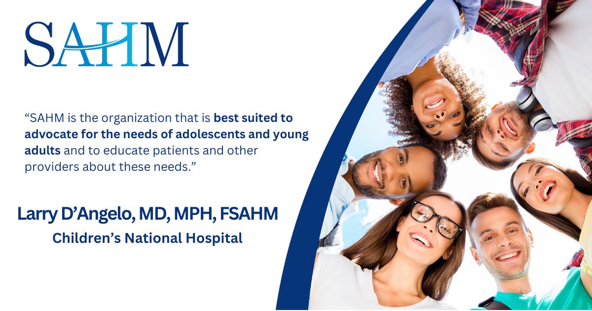 SAHM Headquarters (@sahmtweets) on Twitter photo We are the organization best suited to advocate for the needs of adolescents & young adults. Here's how you can become a SAHM member & join our mission: bit.ly/44Qof8k
<a href="/ChildrensNatl/">Children's National Hospital 🏥</a>
#AdolescentHealth #AdolescentMedicine We are the organization best suited to advocate for the needs of adolescents & young adults. Here's how you can become a SAHM member & join our mission: bit.ly/44Qof8k
<a href="/ChildrensNatl/">Children's National Hospital 🏥</a>
#AdolescentHealth #AdolescentMedicine