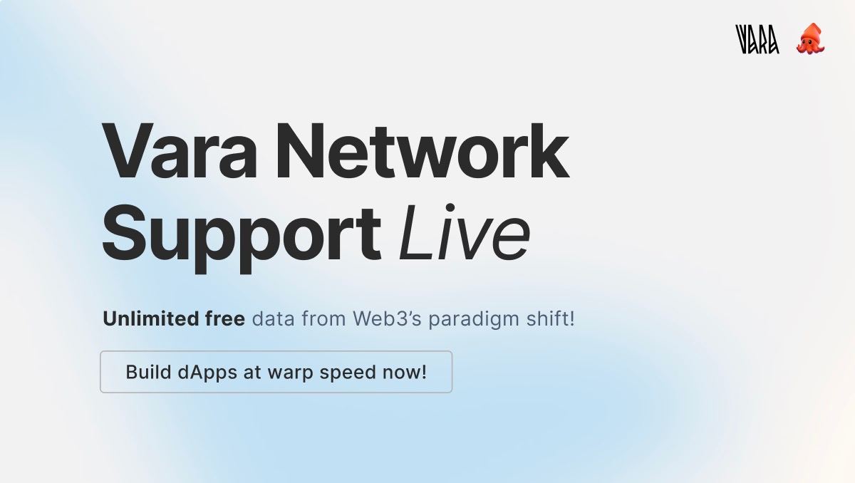 sqd.ai (@hellosqd) on Twitter photo Big news from our friends at <a href="/gear_techs/">Gear Technologies</a>βthe <a href="/VaraNetwork/">Vara Network</a> mainnet is live! π
We are glad to offer full support for 'Web3's Paradigm Shift' from day one.
Here's how to get started: wiki.gear-tech.io/docs/getting-sβ¦ Big news from our friends at <a href="/gear_techs/">Gear Technologies</a>βthe <a href="/VaraNetwork/">Vara Network</a> mainnet is live! π
We are glad to offer full support for 'Web3's Paradigm Shift' from day one.
Here's how to get started: wiki.gear-tech.io/docs/getting-sβ¦