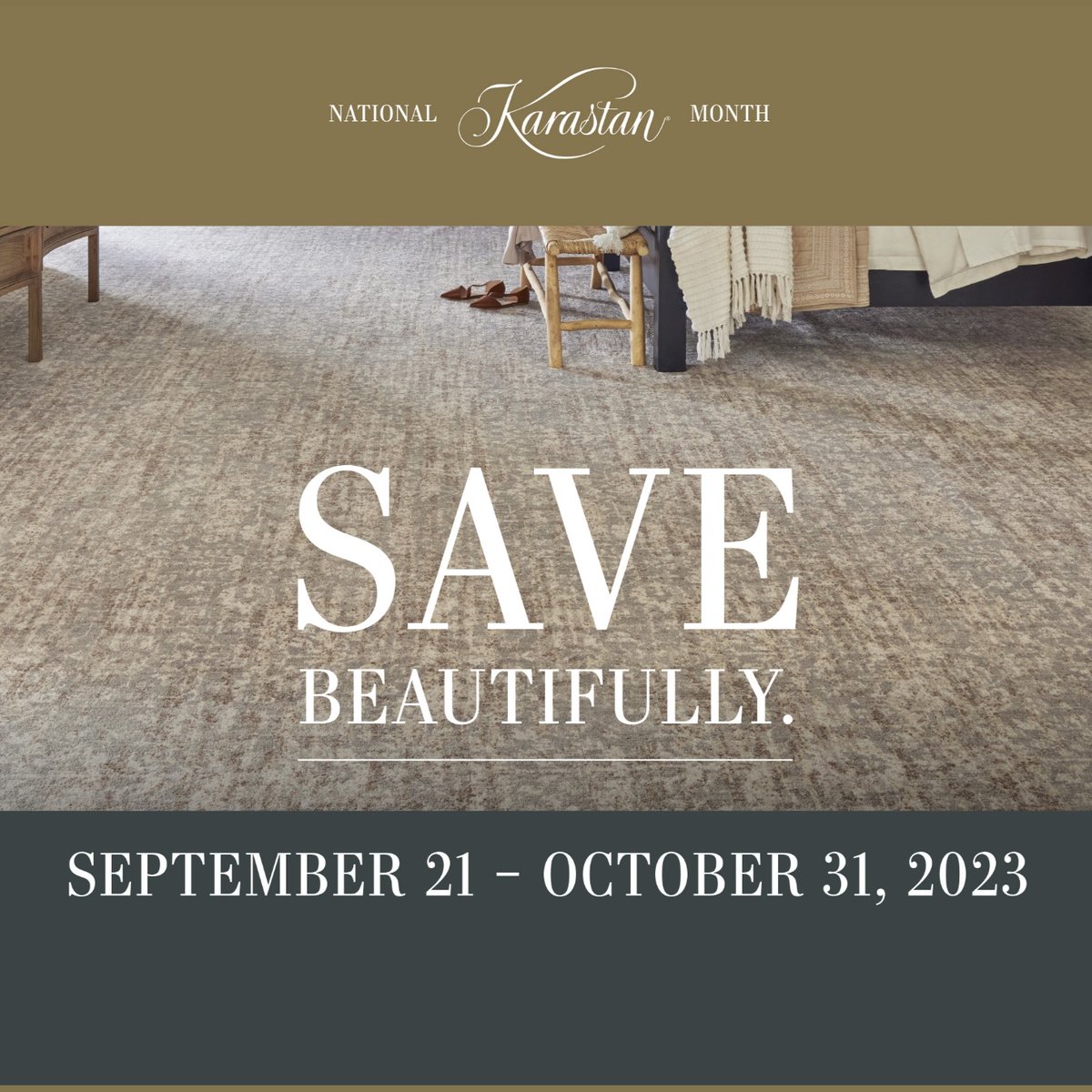 MohawkEdge's tweet photo. Today launches the Karastan #SaveBeautifully Event and the start of #NationalKarastanMonth. Your customers can now get the legendary luxury they seek for less.

#NKM #Karastan #SaveBeautifullyEvent #flooring #luxuryflooring #sale #promotion https://t.co/A2TyKysEsn