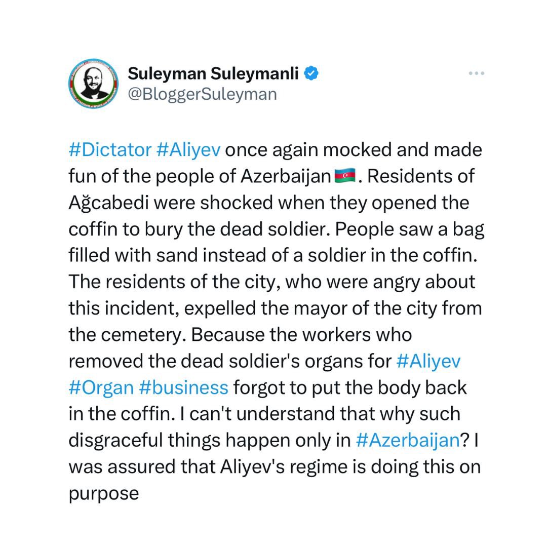 Julie38269593's tweet image. #AliyevDictator  #terroristaliyev