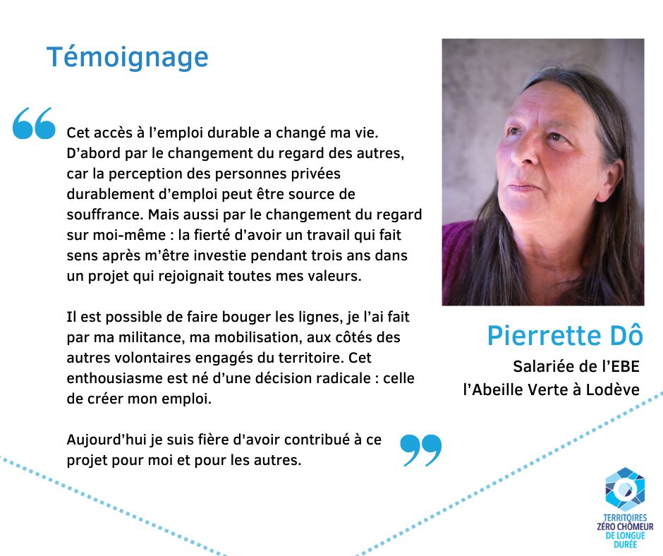 L'<a href="/AssociationSNC/">SNC Solidarités nouvelles face au chômage</a> publie un rapport sur la privation durable d'emploi dans lequel #TZCLD est cité ow.ly/9bOC50PMLZr
L'occasion de partager des témoignages de personnes passées par la privation d'emploi et qui, grâce à l'expérimentation, ont retrouvé confiance et fierté🤗
