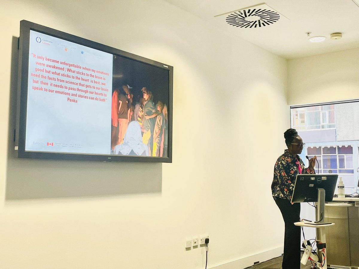 👏🏽Storytelling in Cameroon on #COVID19 recommendations using the RecMap by  @PenkaBogne at #GIN2023Glasgow 
#KnowledgeMobilization 

@ebase_africa @CochraneCanada @CIHR_IRSC