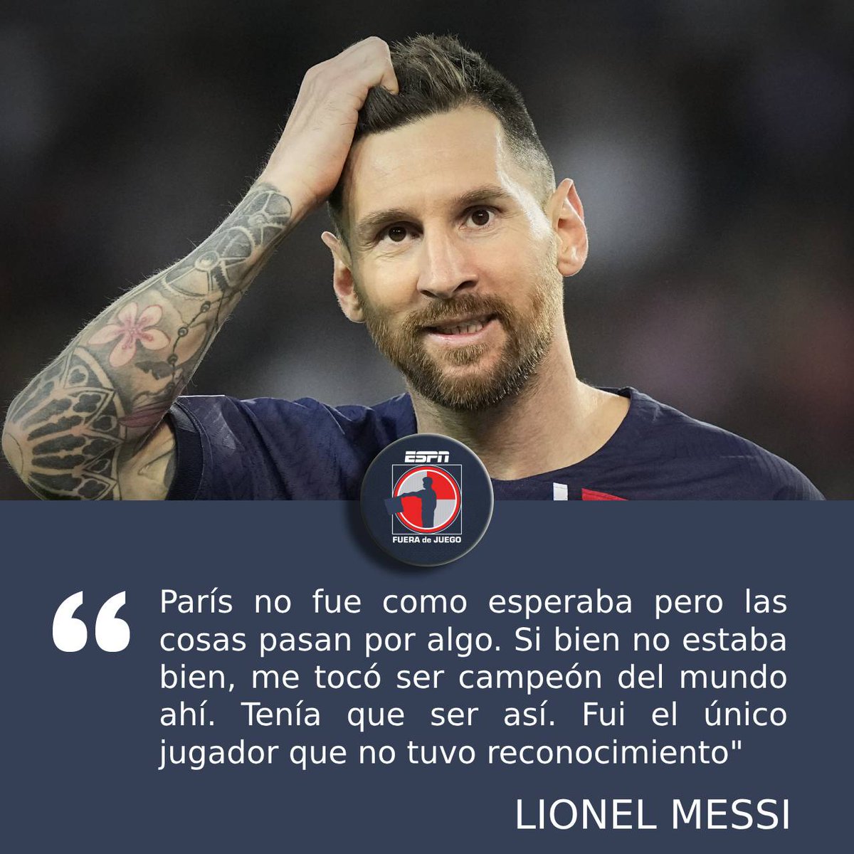 ESPN_FDJ's tweet photo. 💥💥💥💥💥💥💥

MESSI ASEGURA QUE FUE EL ÚNICO JUGADOR DE ARGENTINA QUE NO FUE RECONOCIDO POR SU CLUB TRAS EL MUNDIAL. https://t.co/uNjDPSlmVg