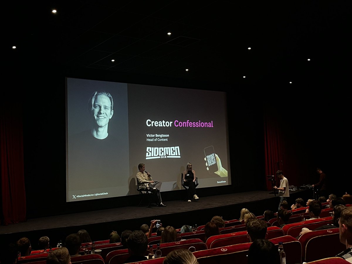 It's time for the creator confessional! Our speaker Victor Bengtsson, head of content at <a href="/ArcadeMedia_/">Arcade Media</a> , is owning the SocialMinds stage chatting all things <a href="/Sidemen/">Sidemen</a> 👀 #SocialMindsLive