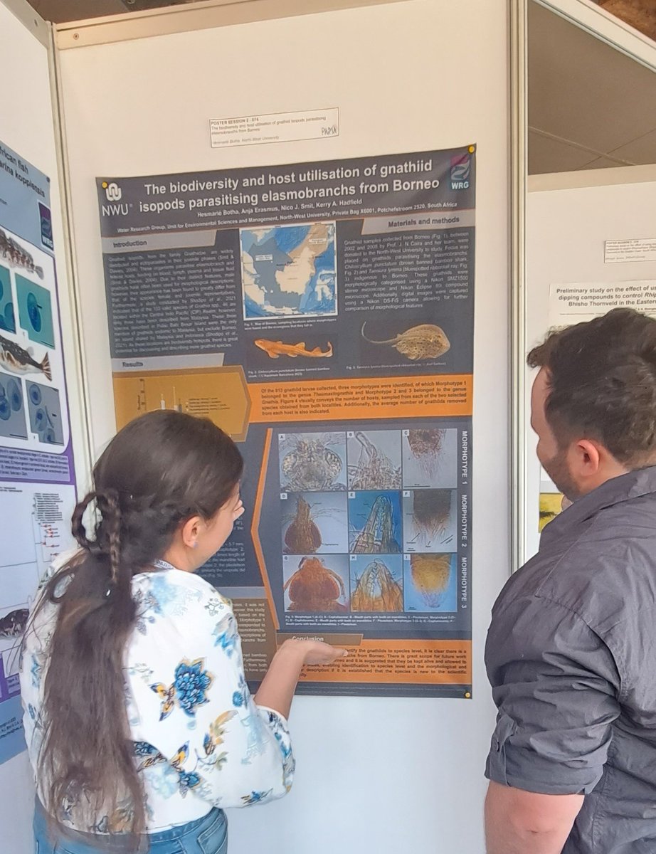 Honours student Hesmarie Botha presented her poster on gnathiid isopods from Borneo #PARSA2023 #WRG #ESFP616