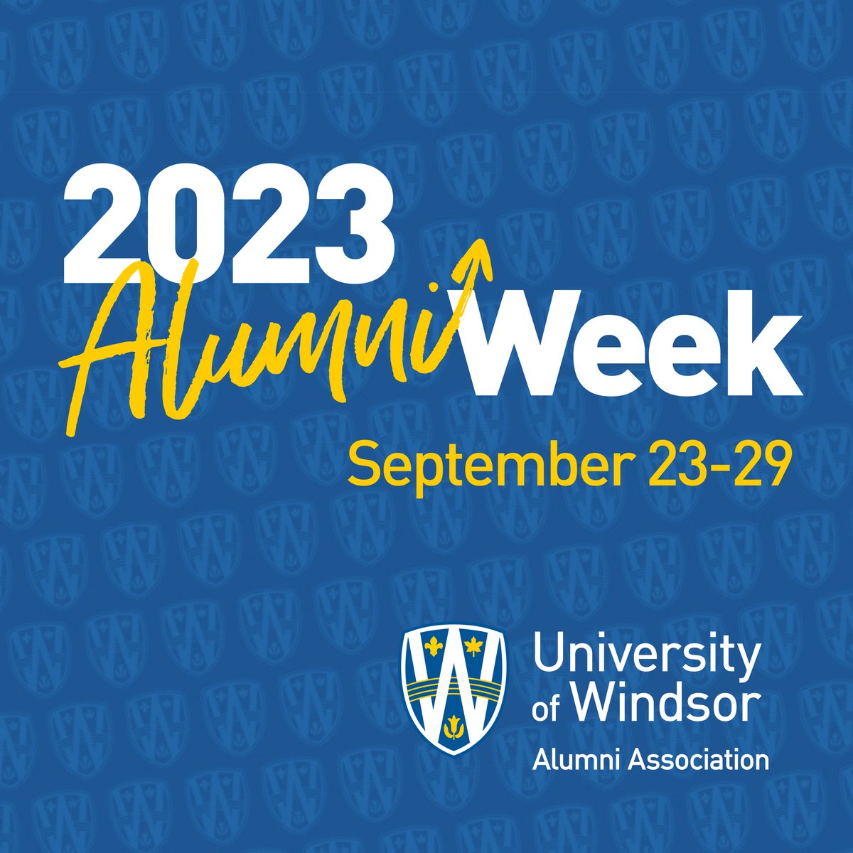 UWindsor's tweet photo. Alumni Week is almost here and we've got a jam-packed schedule of events that you won't want to miss. 💛💙

Swipe to discover all the exciting ways @UWinAlumni, staff, students and the Windsor-Essex community can join in on the fun!

View all events: https://t.co/92U2nTT4UC https://t.co/YmkeQSdjuM