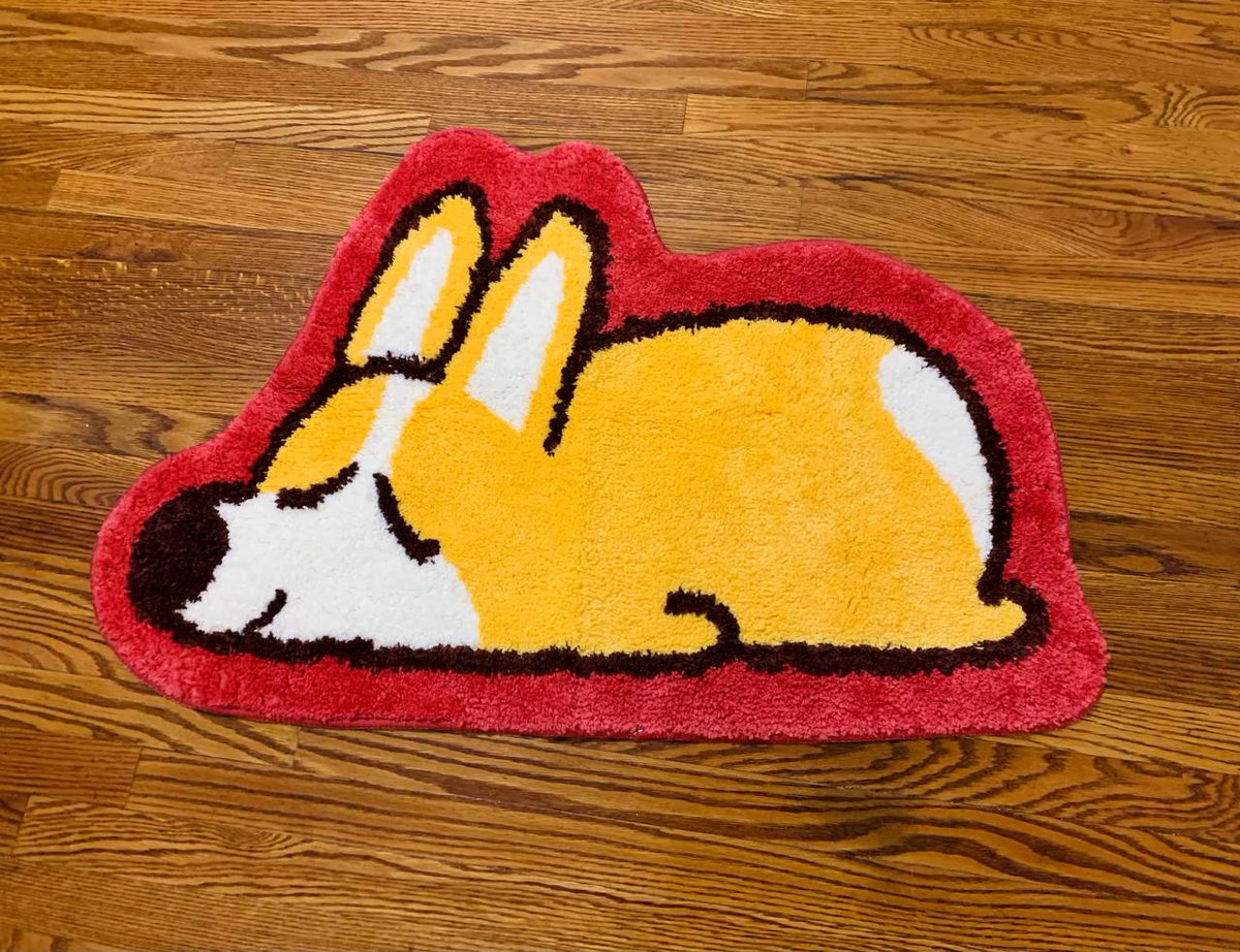 NaomiRomeroArt's tweet image. Bug the Corgi rugs are dropping soon!   Now you can be as snug as Bug with this rug! 
Also.. drop includes enamel pin and stickers.. stay tuned!