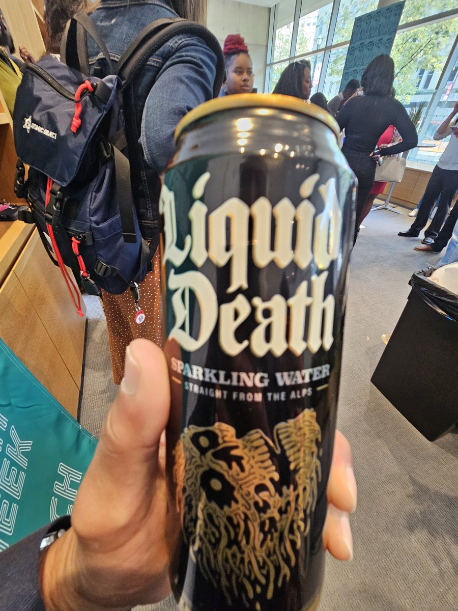 GTSD_raul's tweet image. Here we go...more #techweekgr fun.  @LiquidDeath is keeping me hydrated.