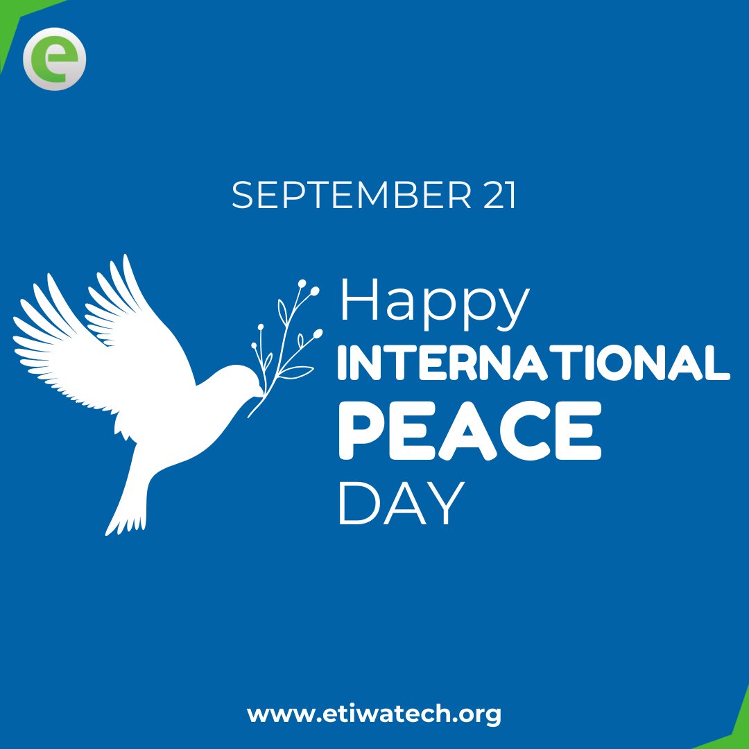EtiwaTech's tweet photo. ποΈ On this day, we stand for peace, harmony, and unity in our world. And we believe that together, we can make these a reality.βοΈπβ€οΈ
#EtiwaTech #InternationalDayOfPeace #UnityInDiversity #PeaceAndUnity #Explore #Explorepage https://t.co/lxNnPl9ovw