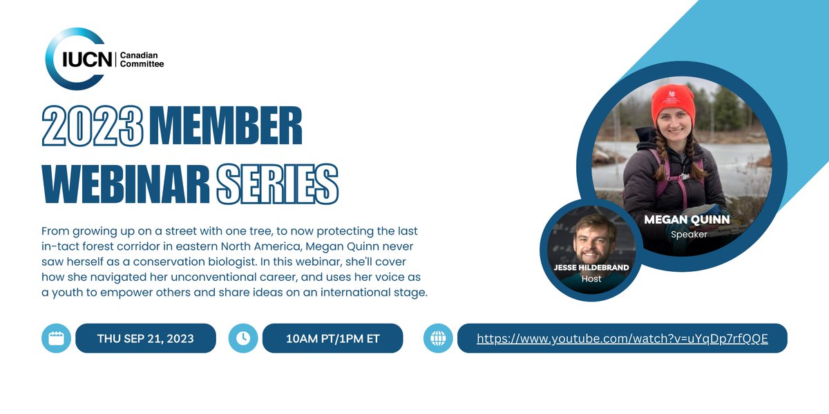 EBTSOYP's tweet image. Join us and Megan Quinn of the @NCC_CNC for a special youth focused webinar in partnership with the  @CCIUCN today at  1 ET!

Tune in at youtube.com/watch?v=uYqDp7…
#youth #STEM #scilitweek #scilit