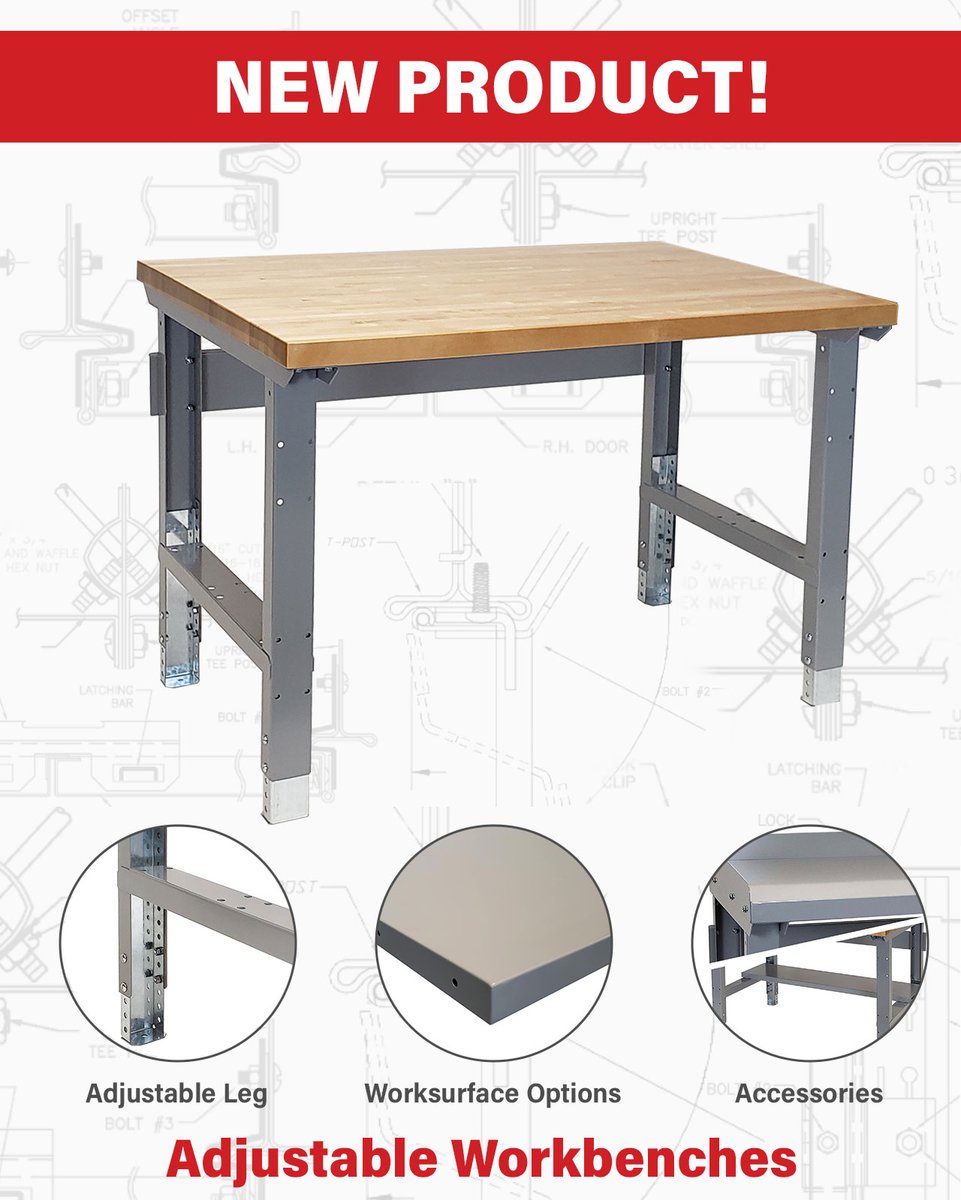 Lyon_LLC's tweet photo. Introducing Lyon's newest product: Adjustable Workbenches!
Are you tired of one-size-fits-all workstations? Our new Adjustable Workbenches offer versatility like never before. Choose between a painted steel top for durability or a hardwood top. 
https://t.co/OE5wLm2qEm https://t.co/0zcA2EAgfe