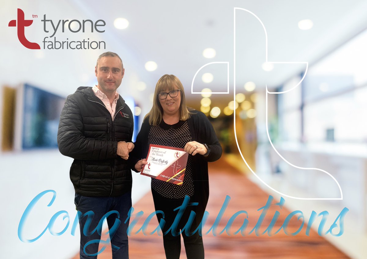 Our Tyrone Fab Buyer Marie Rafferty, was elated with a management decision to award her the Employee of the Month recognition for August. 

On-going diligence &amp; dedication gained Marie the title &amp; £400 bonus. 

Please share &amp; give Marie a congratulatory  🩷  to help her celebrate