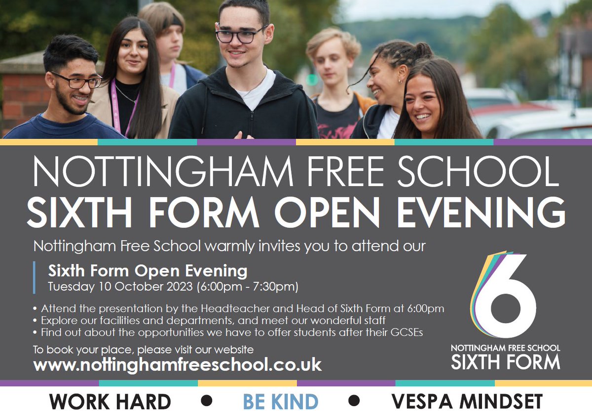 We are now fully booked for all of our Year 6 Open Events;  but there are still spaces available for our 6th Form Open Evening.