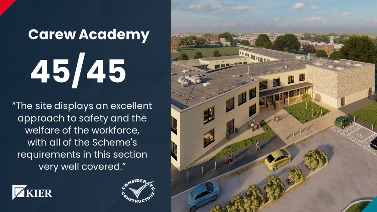 Congratulations to our project team at Carew Academy in Wallington for achieving a fantastic @CCScheme score of 4️5 on their latest audit. #loveconstruction