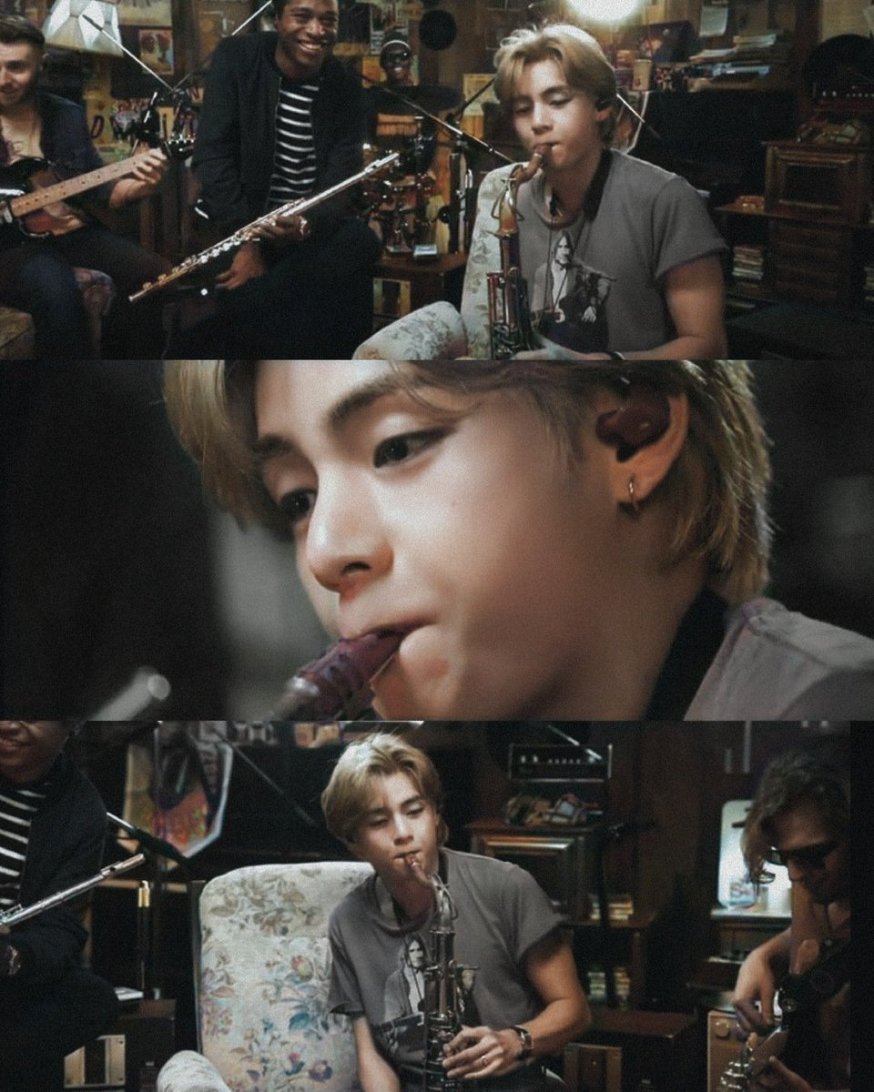 taebokkiii's tweet photo. Taehyung playing Saxophone ♡📸 https://t.co/mO6hsZDKiq