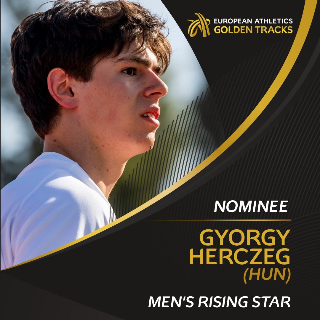 Gyorgy Herczeg 🇭🇺 is nominated for the men’s Rising Star award! ✨

🎂 19
🥇 European U20 javelin champion
🇪🇺 European U20 record and second on world U20 all-time list (84.98m)
📊 World U20 leader

Retweet to vote for Herczeg!

🗳️ Voting closes on 2 October.

#GoldenTracks