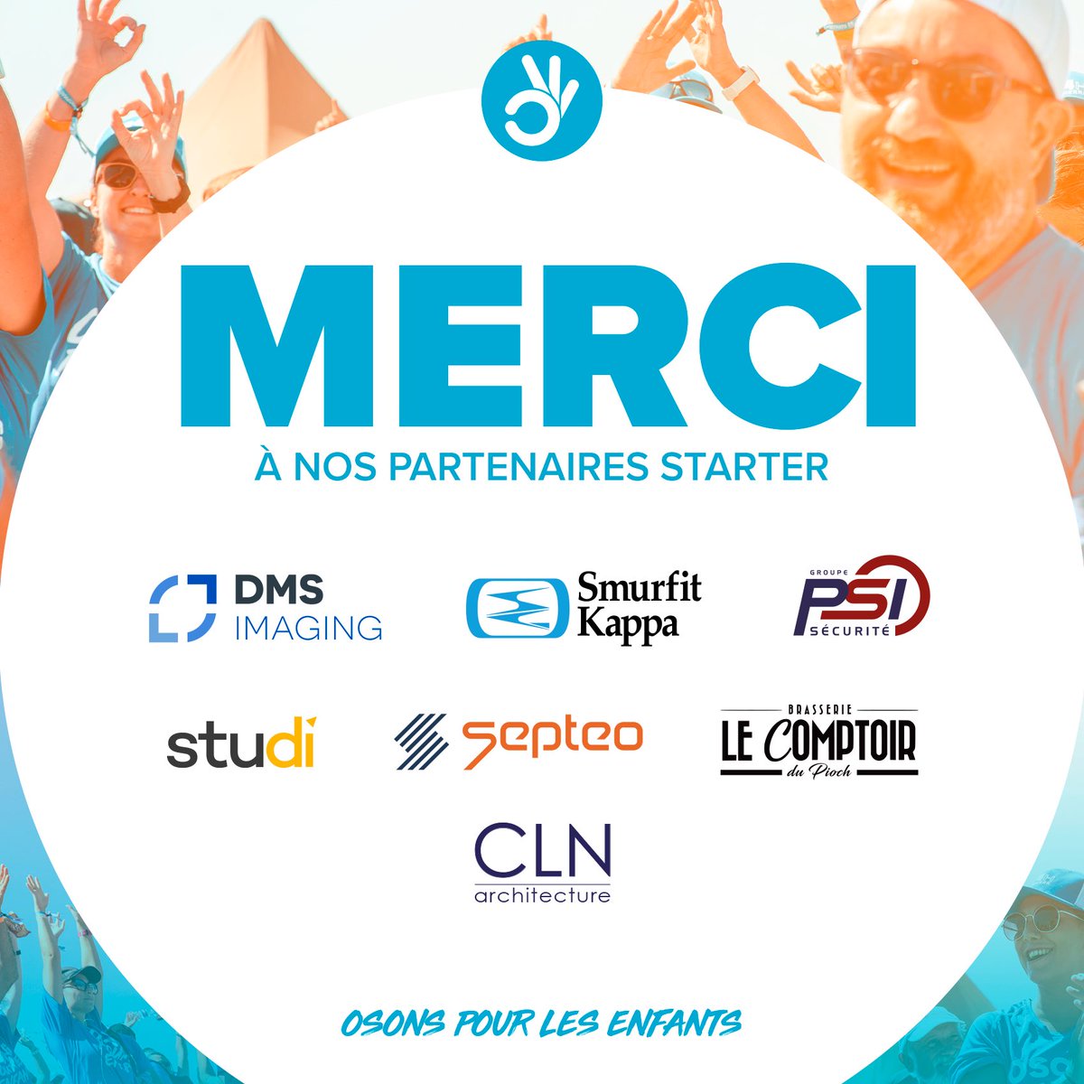 [PARTENAIRES #24hSaintPierre ] Un grand merci à nos partenaires STARTER d'avoir osé pour les enfants avec nous cette année ! DMS, SMURFIT KAPPA, PSI SECURITÉ, STUDI, SEPTEO, COMPTOIR DU PIOCH, CLN @smurfitkappa @SEPTEO_GROUPE #osonspourlesenfants #partenaires