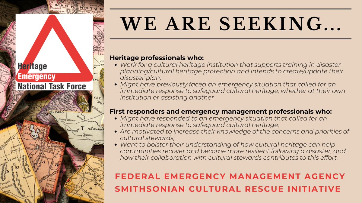 Who can benefit from Heritage Emergency Response Training? Learn more about #HEART2023 and apply: s.si.edu/45C9Eyh @fema @smithsonian #HENTF