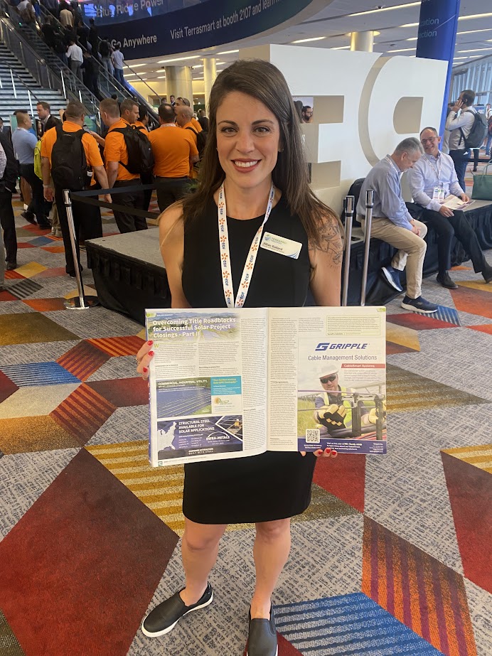TerraProS's tweet photo. A BIG thank you to everyone who dropped by to greet Jillian Ballard during her poster presentation at #REplus23! Her insights on #RiskMitigation truly struck a chord with the audience. #Solar
Her article Overcoming Title Roadblocks, in the @NACleanEnergy https://t.co/jcoaXs0BlR https://t.co/QkbOLNOYJp