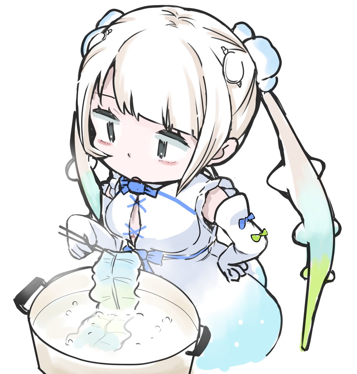 「コツは沸騰する直前に取り出すこと 」|🐺＜ﾈﾝｺｯのイラスト