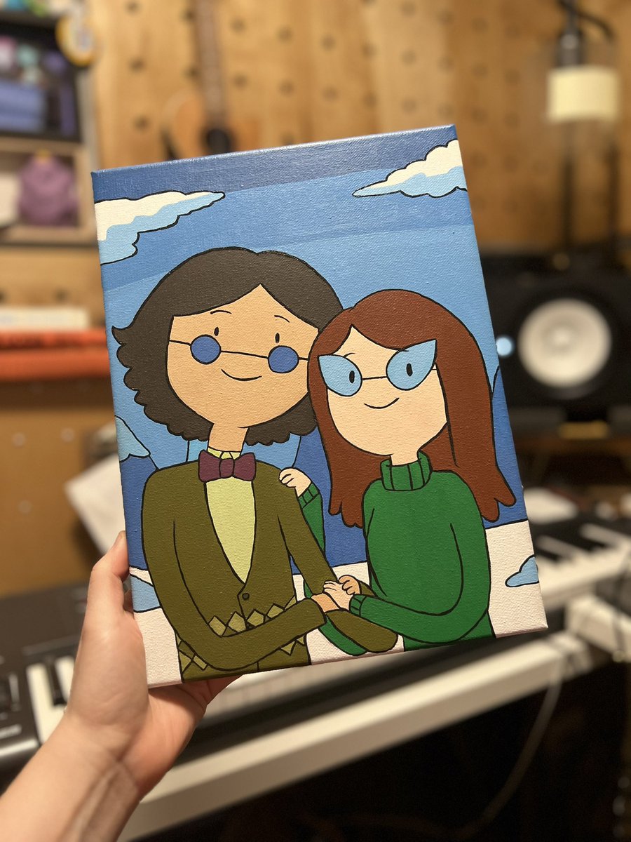 A painting of the Adventure Time characters Betty and Simon.