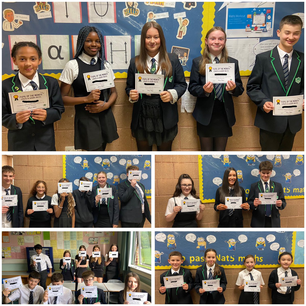 LenzieMaths's tweet photo. Just a few of our Lenzie Academy Maths department pupils of the month (some were too 📸 shy!). These pupils were all nominated by their teachers for showing AMBITION in Maths, well done! Keep up the good work! 🌟👏🏻 https://t.co/v3jORg7GPY