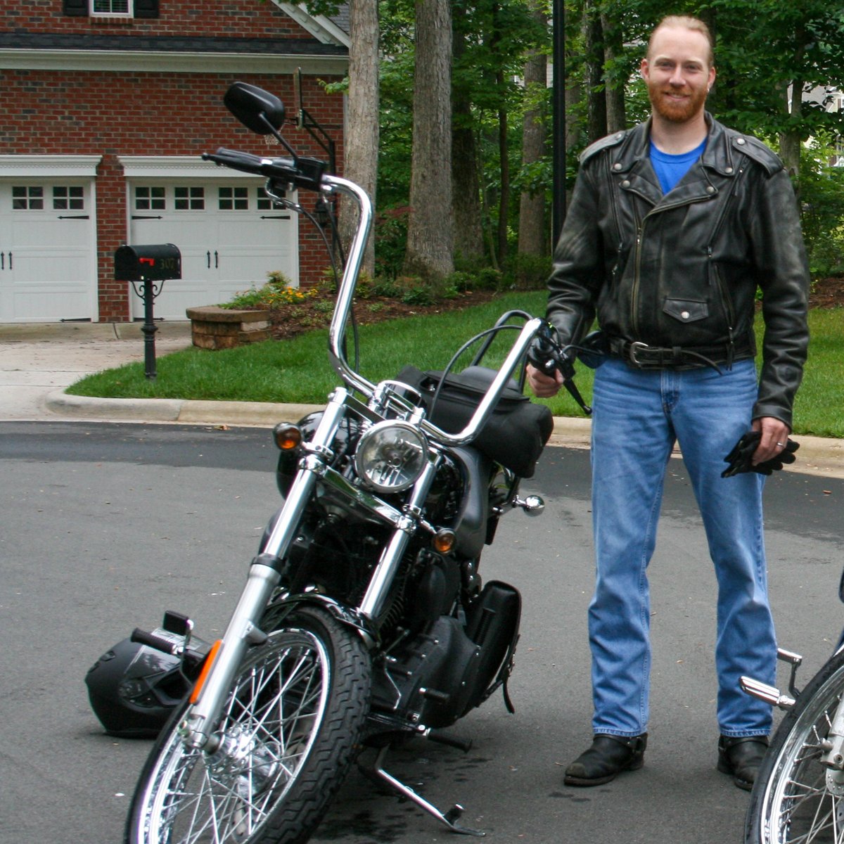 Throwback Thursday:  Back when I had a Softail, long hair and a beard.  The only thing I miss is that jacket...