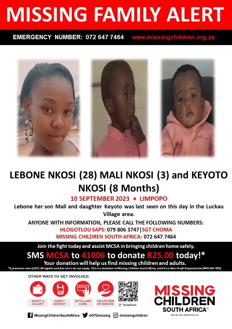joy_zelda's tweet photo. They still not found 💔💔
Retweet please until they are found

Xolani #PodcastAndChill Jackie Phamotse Zimbali Burna Boy #TashaCobbsLiveInSA https://t.co/WiAqco5kFB