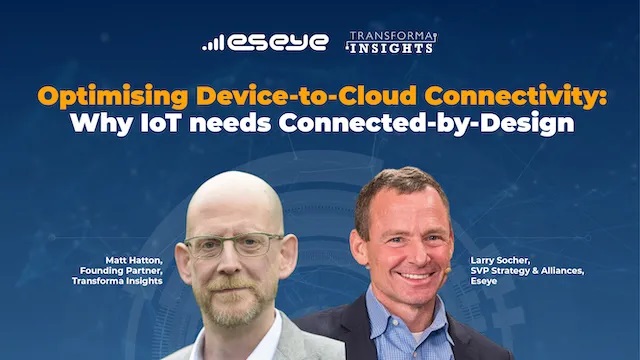 transformatweet's tweet image. There's still time to register for the @transformatweet  and @eseyeM2M webinar on 4th October where Larry Socher and @MattyHatton explore the concept of 'Connected-by-Design' and why it's so important for IoT projects.

Details: transformainsights.com/events/optimis…

#IoT #ConnectedbyDesign