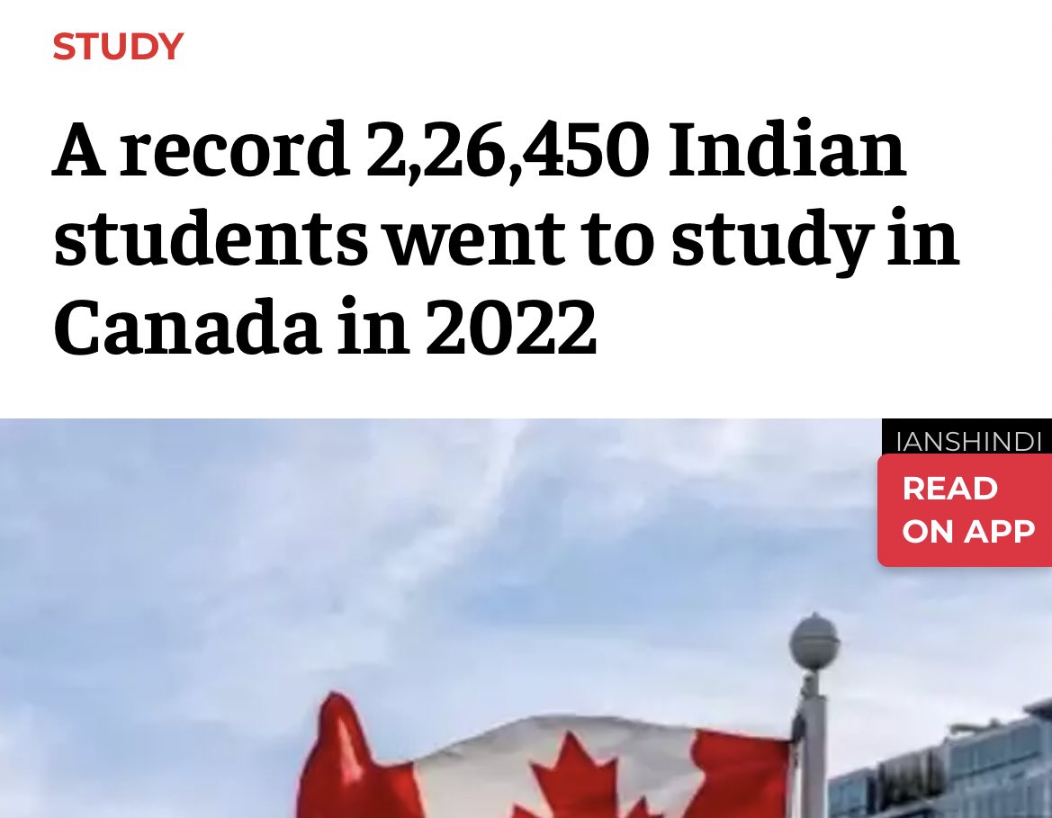 aaraynsh's tweet photo. I called my friend in Canada today, who went there for higher studies, to inquire about them. 

I asked about a few of our mutual friends and was surprised to find out that one of our mutuals, who got a job with a salary of 14 LPA as a fresher, quit his job and went to Canada for an MS degree and is now working at McDonald's to pay off their education fees. 

I don't understand how the economics work here, but it's disheartening to see the report that last year alone, 2,26,450 students went to Canada, contributing to their economy as cheap labor. 

What could be a possible solution?