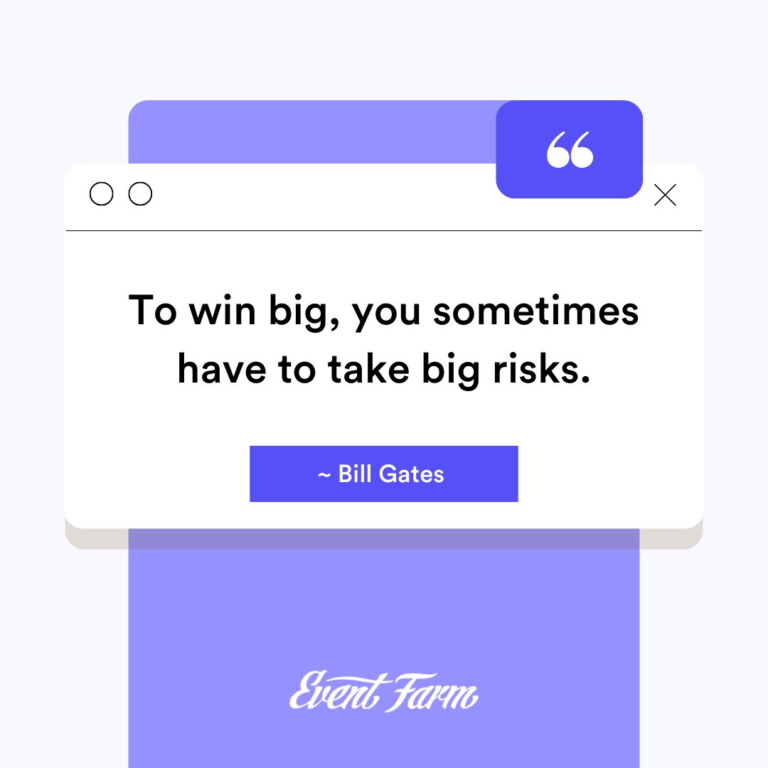 Dream big, risk bigger! 💪 Embrace the challenge and write your own success story.

#EventFarm #QOTD #DreamBig