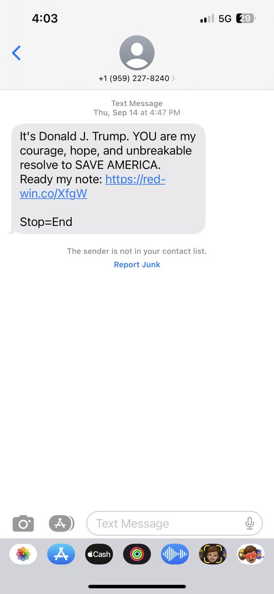 mikayla_mack's tweet photo. Some ultra-Republican organization has my phone number so I’m constantly getting texts from right-wing politicians or candidates and there’s no way to stop it. Here are just a few examples: https://t.co/XkxeAm3J9t