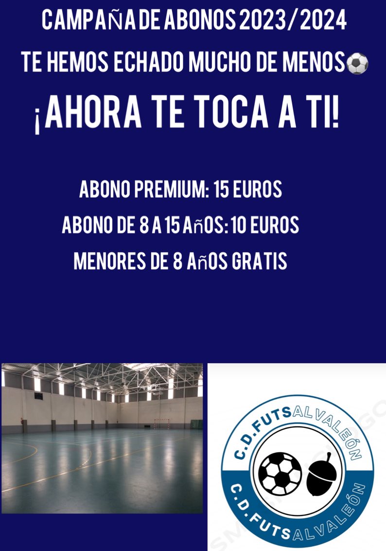 Llevamos tiempo sin fútbol en el pueblo.

Ahora os toca a vosotr@s!!!

Nos acompañáis?⚽️