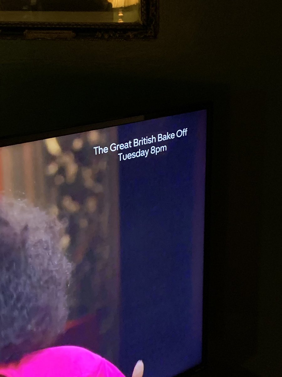 TASKMASTER. Ch4.
Fabulous to have it back, but this bloody Bake Off advert is really pissing me off.