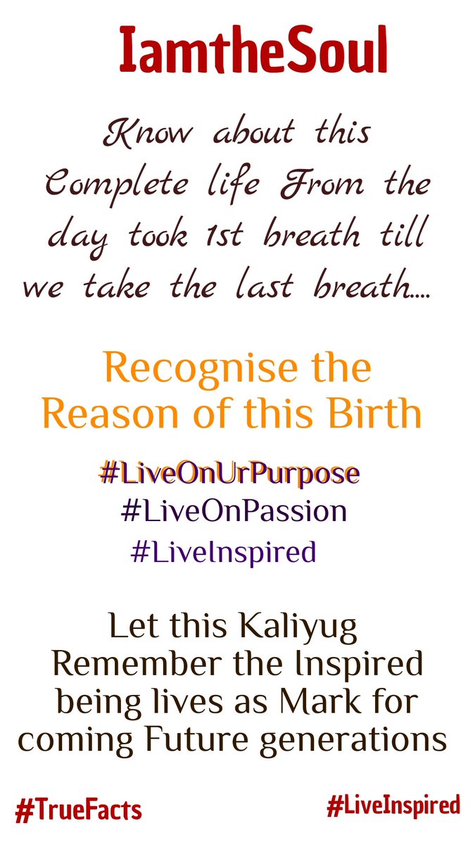 Recognise the Reason of this Birth & Live on your purpose #LiveOnPassion