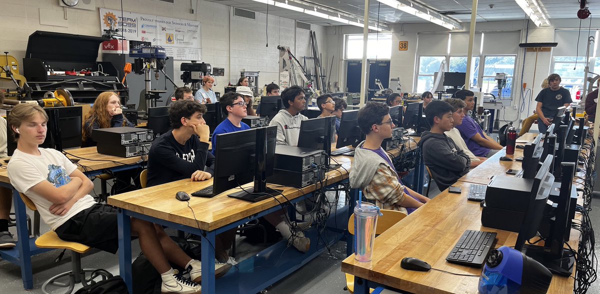 1st meeting of NHS FIRST Robotics Team 5099 today!  The excitement of sport with the engagement of STEM begins its year long journey to competition!  #FIRST #Robotics #STEMeducation