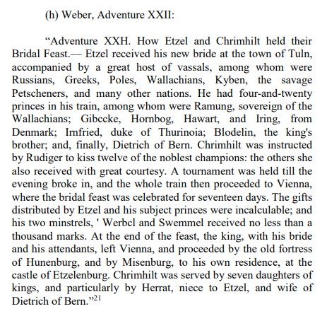 In the Nibelungenlied, Wallachian princes are mentioned at several weddings, secret Nordic connection?