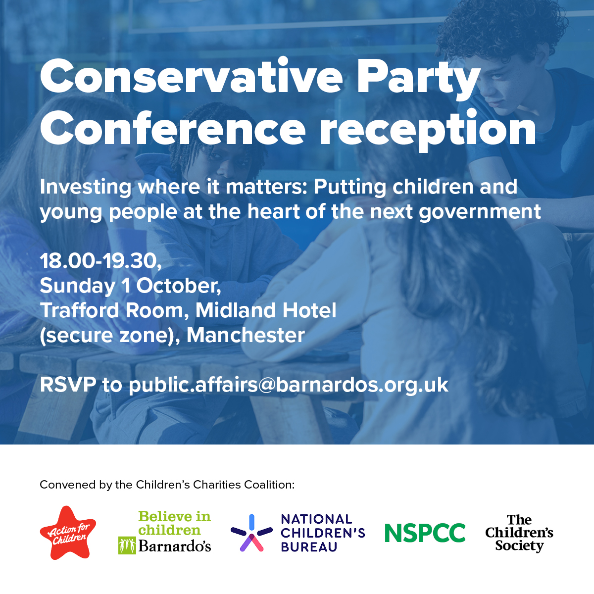 AfC_Policy's tweet image. We can only level up and build a more prosperous future for this country by making children a political priority.

We'll be at #CPC23 Manchester next weekend with our partners @ncbtweets @NSPCC @barnardos @ChildSocPol 🎪

Join us Sunday evening, or Tuesday morning!