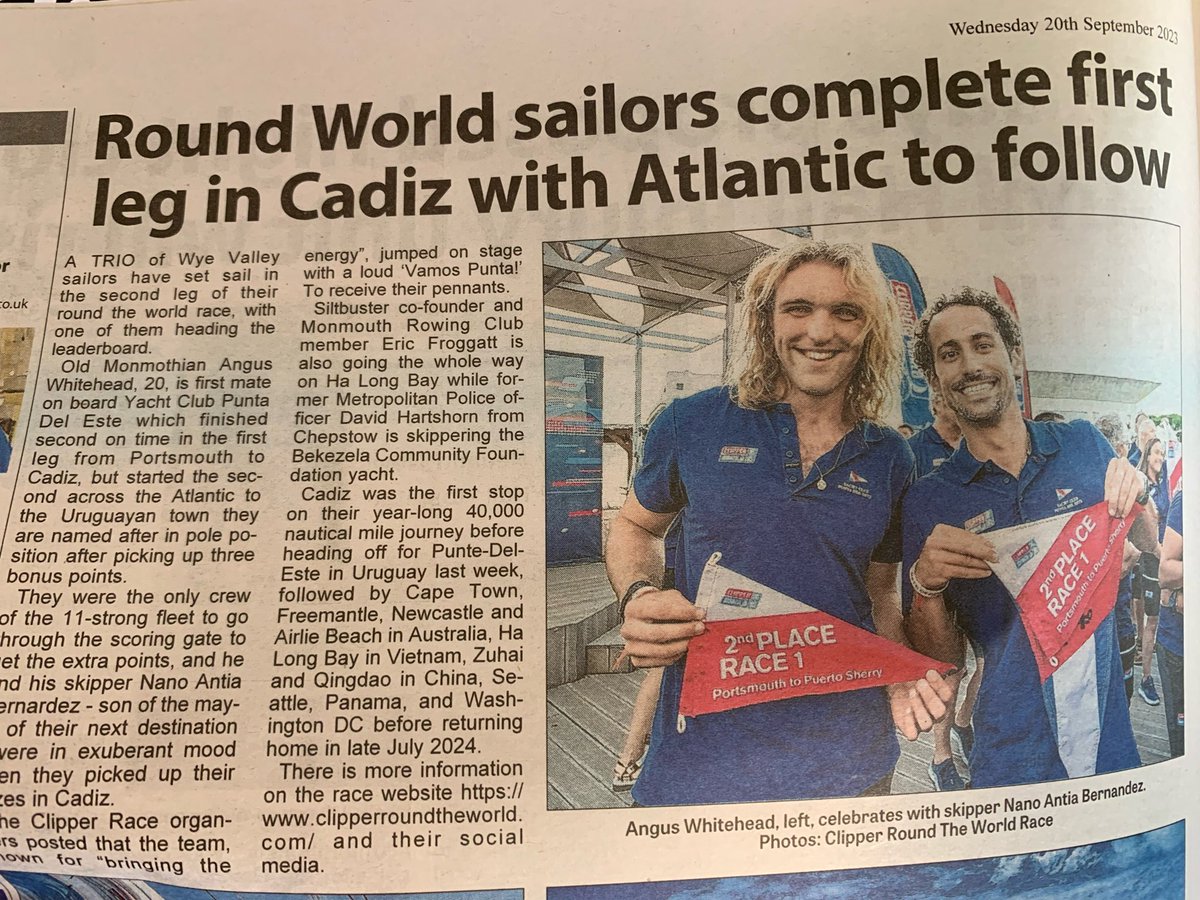 #NewsFlash <a href="/ClipperRace/">Clipper Round the World Yacht Race</a> <a href="/Habsmonmouth/">Haberdashers' Monmouth School</a> <a href="/mustoclothing/">Musto Clothing</a>