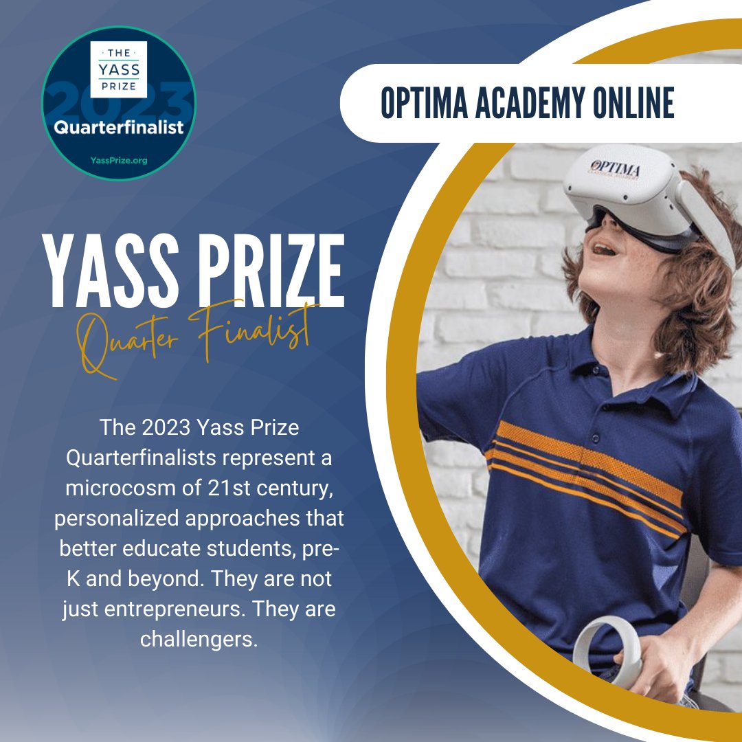 OptimaVR's tweet photo. #yassprize quarter finalists are made up of a diverse array of education providers, including schools, community organizations and Ed tech providers like us! Learn more about @yassprize and the other nominees at https://t.co/T2xpJeKCda
#edinnovators #innovationeducation https://t.co/I6ShyuPHIN