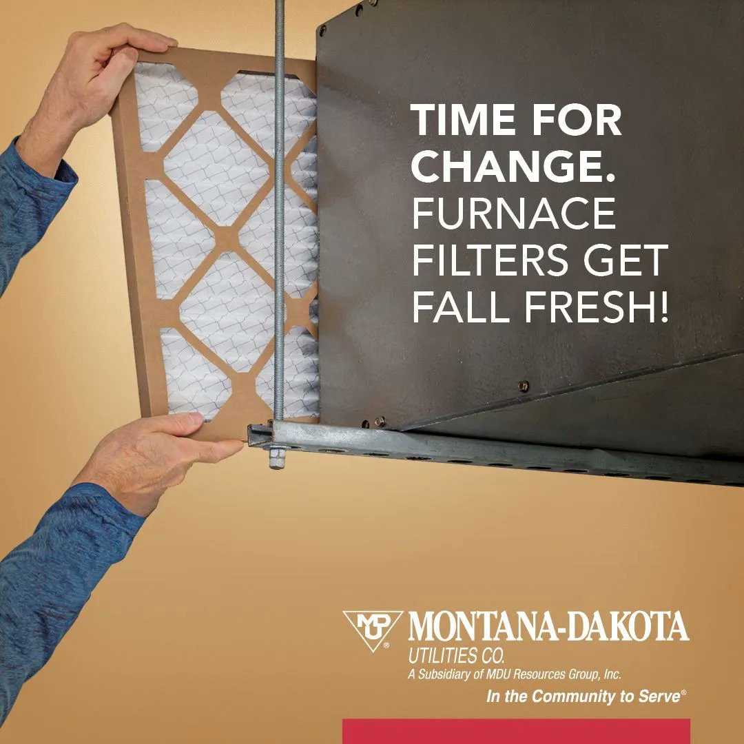 MontanaDakota's tweet image. 🍁 Get ready for the first day of Fall, Saturday, September 23rd. It is time for change, prepare for cold weather by changing out or cleaning furnace filters! Find more tips for getting ready for lower temps at our webpage: buff.ly/3La0iBT. 
#fallvibes 
#falltime