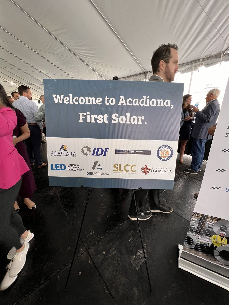 ULResearch (@research_ul) on Twitter photo Congrats to our partner, <a href="/FirstSolar/">First Solar</a>, on today’s groundbreaking in Iberia Parish for their 5th US manufacturing center. The company will tap the university for a lg portion of workforce training at the facility, where high-performance photovoltaic solar modules will be produced. Congrats to our partner, <a href="/FirstSolar/">First Solar</a>, on today’s groundbreaking in Iberia Parish for their 5th US manufacturing center. The company will tap the university for a lg portion of workforce training at the facility, where high-performance photovoltaic solar modules will be produced.
