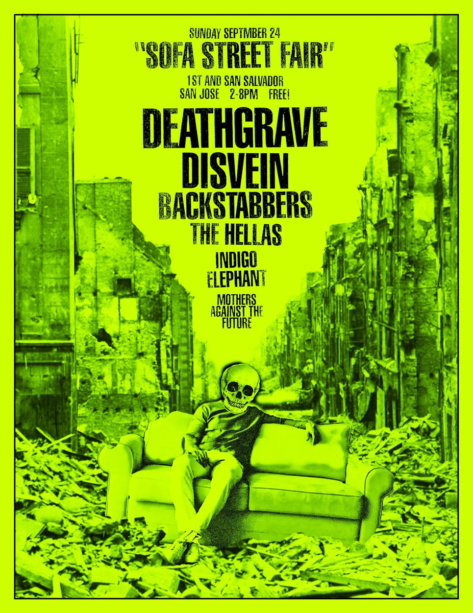 lucifern00's tweet photo. Deathgrave is playing a FREE, outdoor, all ages show this Sunday at 7:30 in Downtown San Jose for SOFA Street Fair https://t.co/4oPY5c6wwL