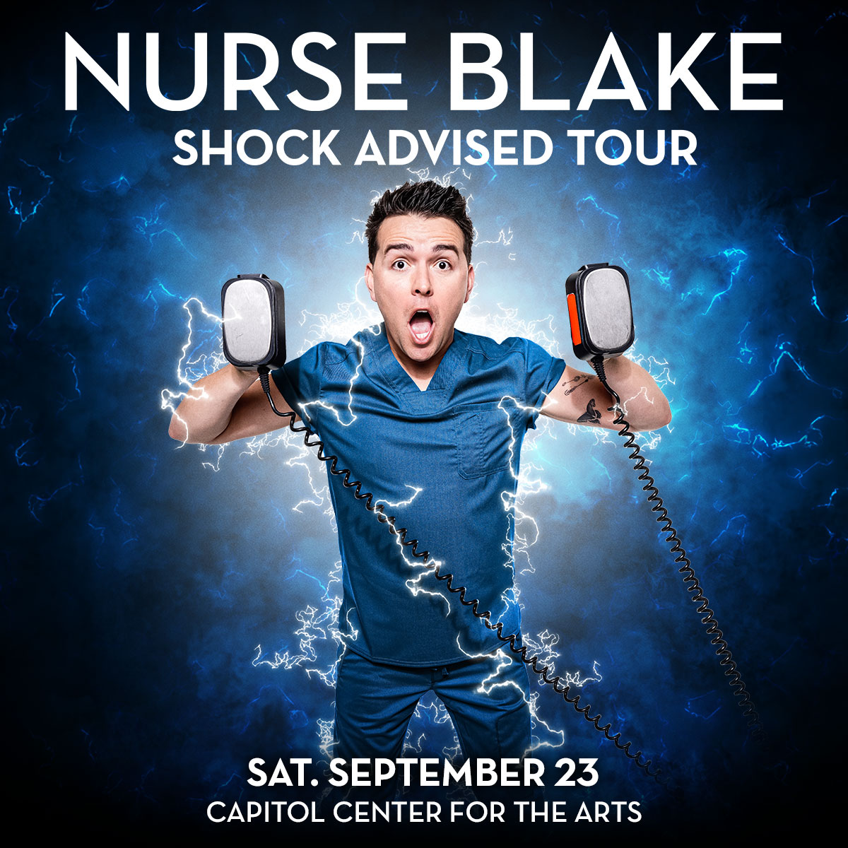 STAND CLEAR! Tonight #NurseBlake is going to SHOCK you with his wit at the #ChubbTheatre! Don't worry, he is a nurse so if anything happens he'll resuscitate you and you'll feel like a new person! Bring an AED cause this is going to get WILD! #ccanh #nurseblake #shockadvisedtour