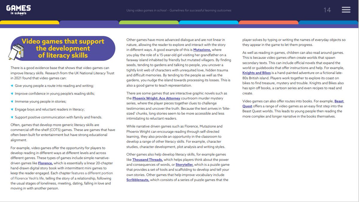 olliebray's tweet photo. Enjoyed collaborating with @anesa (University of Surrey) to help pen the 2023 Edition of the 'Using Video Games in School' handbook - it is free and available as a .pdf here: https://t.co/CMJIu30ewQ We hope some people find it useful 🎮🙂👾🕹️ https://t.co/67HjijgKfJ