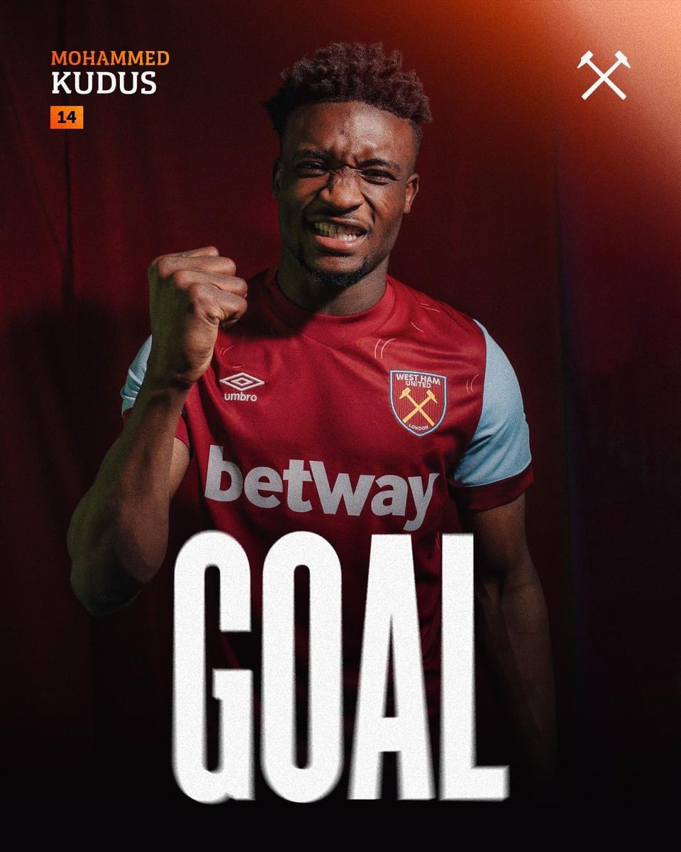 opareemmanuel's tweet photo. Kudus scores his first goal for the West Ham United 🇬🇭 https://t.co/uvmVc8rSjx