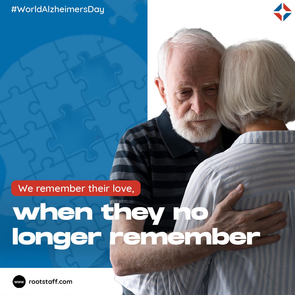 Remembering, Supporting, and Embracing on #WorldAlzheimersDay.

At RootStaff, we stand with those affected and extend our heartfelt care. 💕

#nevertooearlynevertoolate #memorymatters #alzheimersawareness #Rootstaff #staffingsolutions #usrecruitment #contingentworkforce