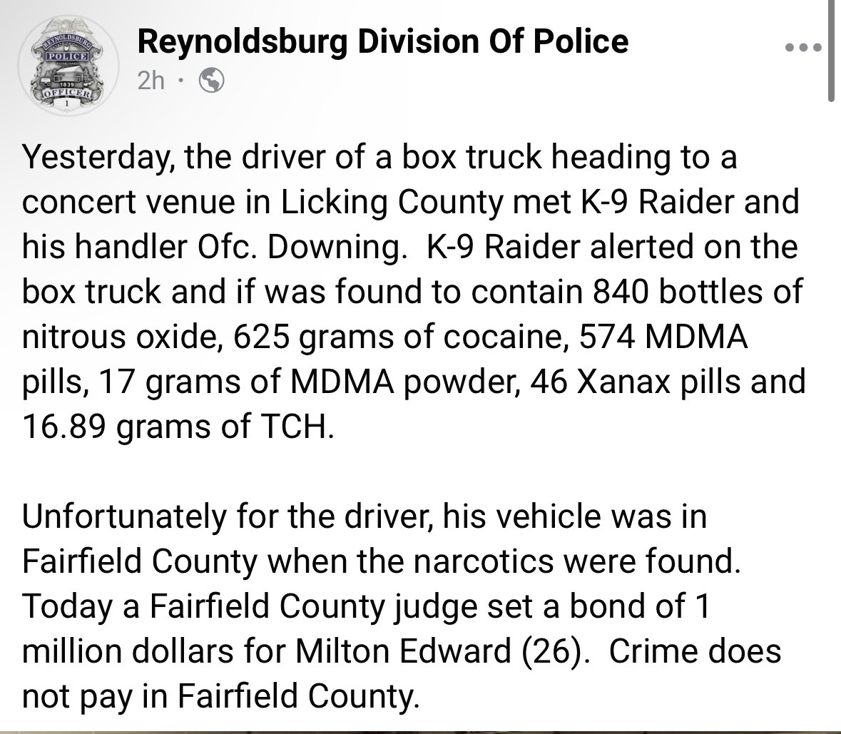 _nickherman's tweet photo. Be safe if you’re still traveling to Lost Lands

Reynoldsburg is just outside of I-270 when traveling eastbound on I-70

Their courts do NOT fuck around https://t.co/oMD0a5HkTu